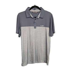 TRAVIS MATHEW Golf Polo Shirt Men's Size Medium Blue Night Pima Cotton Blend EUC